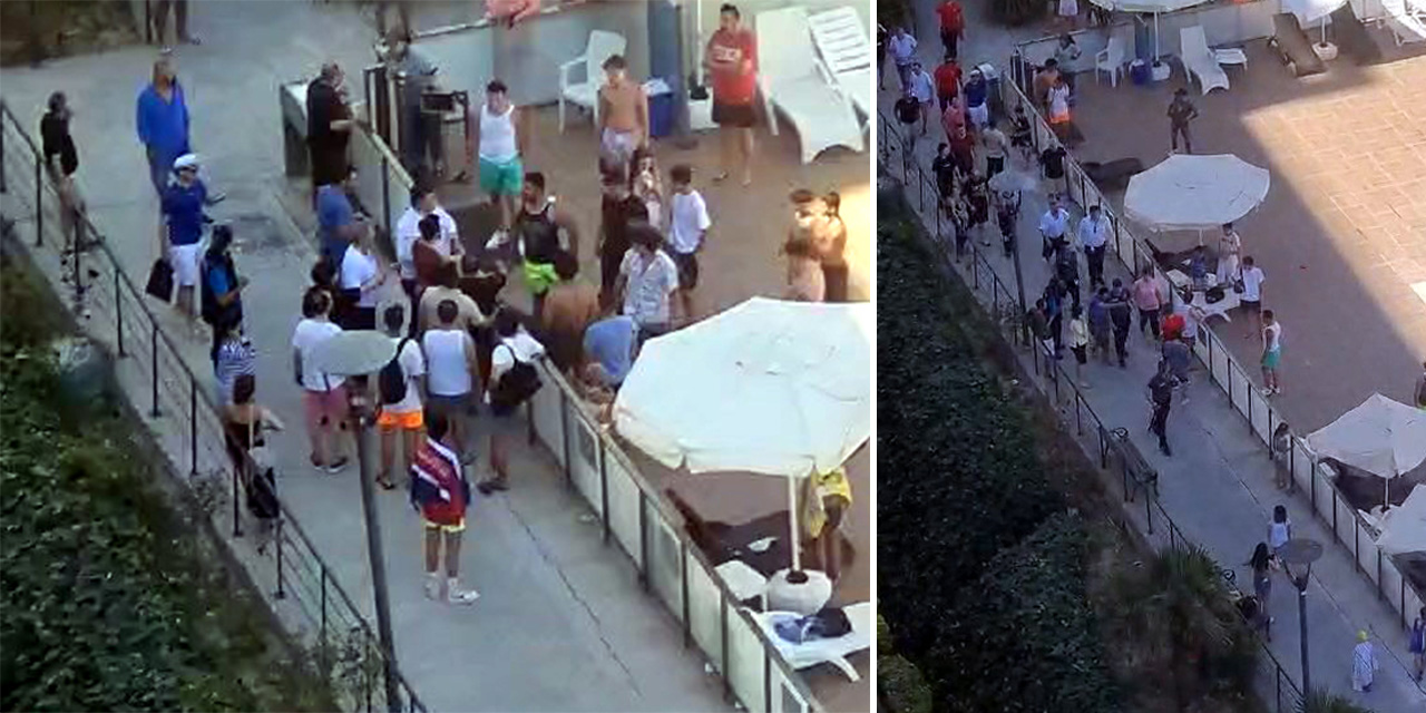 Avcılar'da havuz başında iki grubun bıçaklı kavgası kamerada