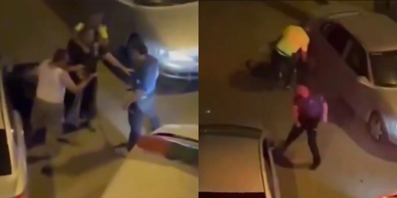 Sokak ortasında vatandaşlar darp edildi; 2 polis gözaltına alındı