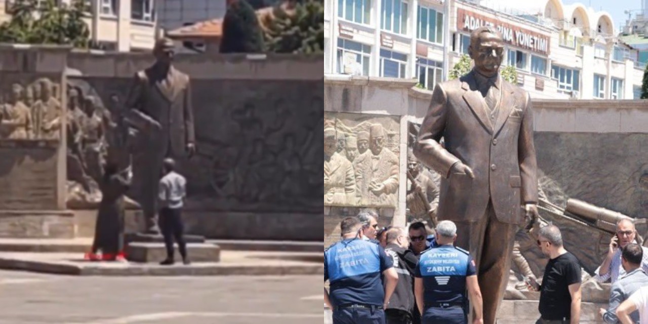 Kayseri'de Atatürk Anıtı'na baltalı saldırı! Gözaltına alınanlar 'Ne pişmanlığı?' dedi