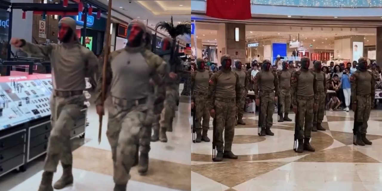 AVM'de Jandarma Teşkilatı'nın kuruluş yılı kutlandı: Kışlayı andıran görüntüler tepkiyle karşılandı