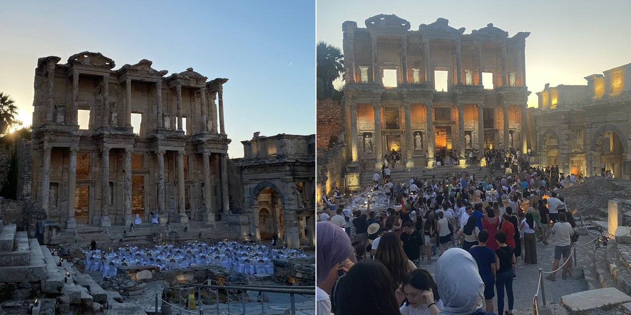 Efes Antik Kenti’nde özel davet gerginliği: Vatandaşlar protesto etti