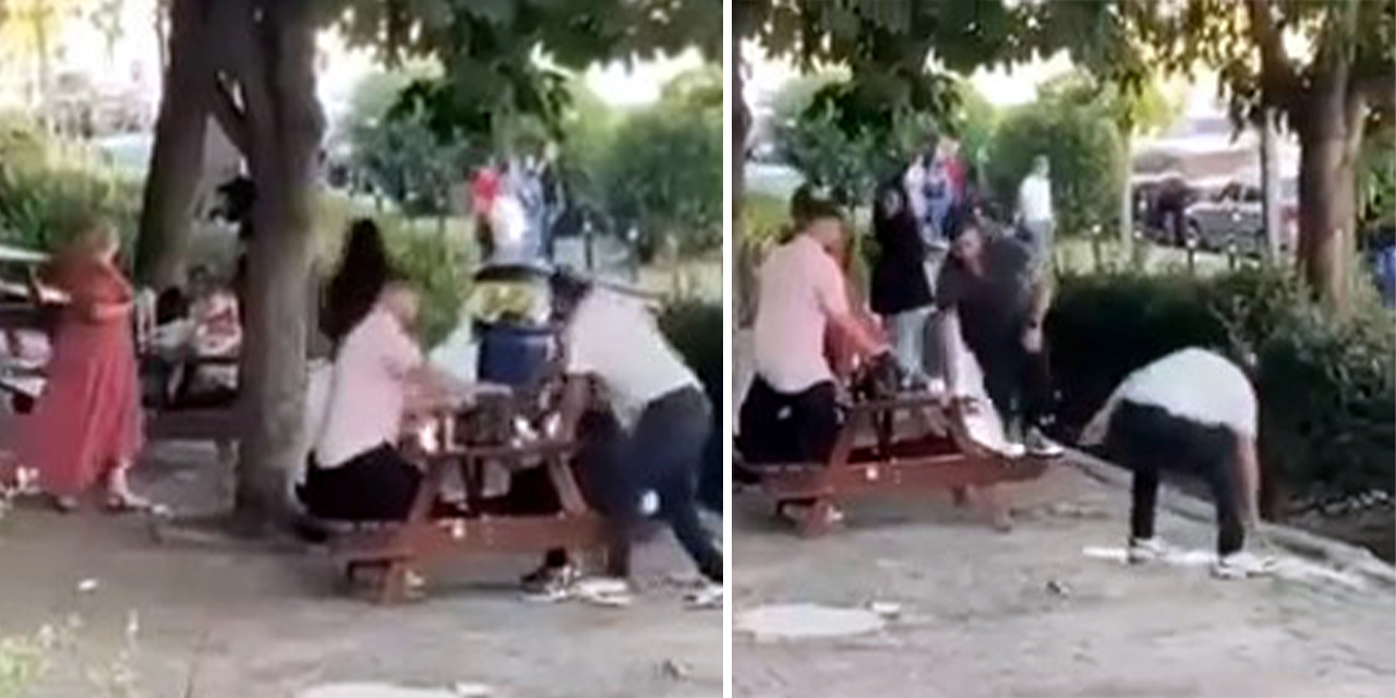 Avcılar'da parkta sopalı kavga: O anlar kamerada