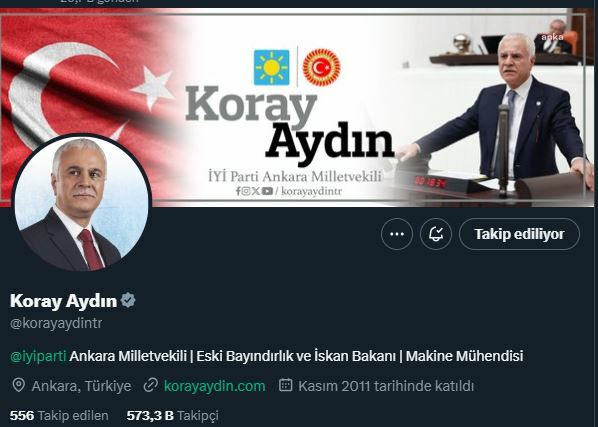 Koray Aydın, dakikalar içinde parti logosunu profilinden kaldırdı