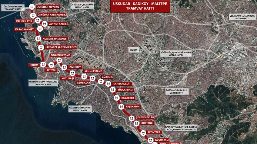 İstanbul Anadolu Yakası'nın 33 duraklık tramvay güzergahının tasarımı tamamlandı