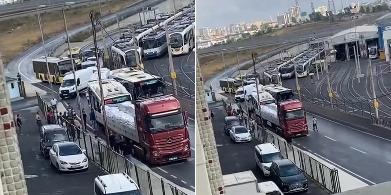 Sultangazi'de İETT otobüsü, TIR'a çarptı: Yaralılar var