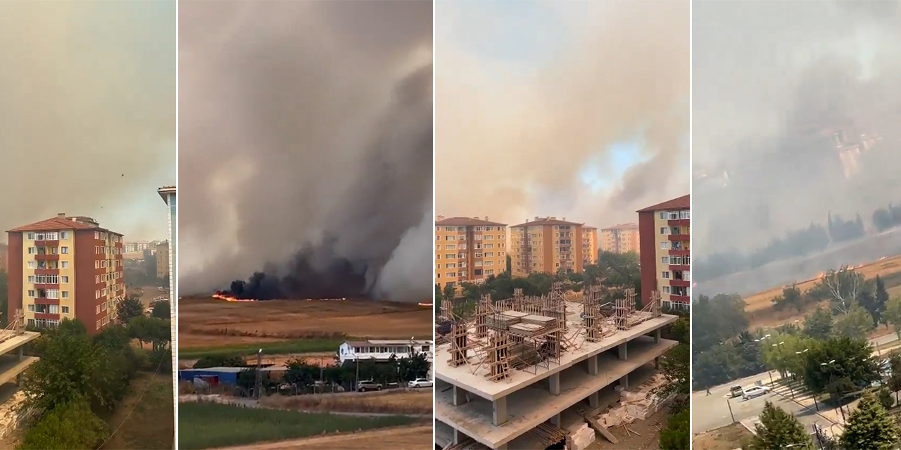 Silivri'de başlayan yangın paniğe neden oldu