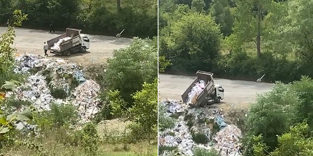 Dereye hafriyat döken sürücüye para cezası verildi