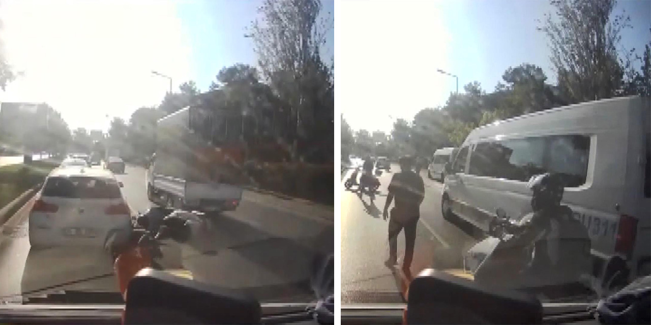 Bakırköy'de motosiklet kazası: Araçların altında kalmaktan son anda kurtuldu