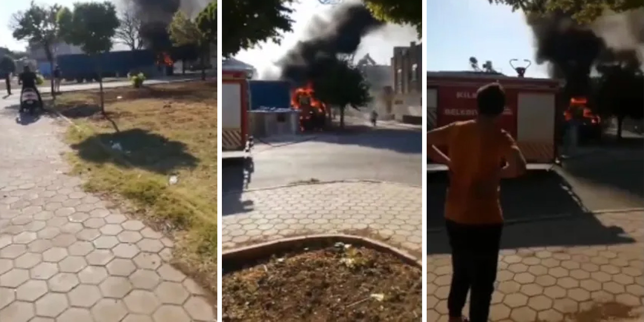 Kilis'te yangın faciası: Suyu olmayan itfaiye arabası yangın söndürmeye gitti