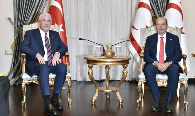 KKTC Cumhurbaşkanı Tatar, İYİ Parti Genel Başkanı Dervişoğlu'nu kabul etti