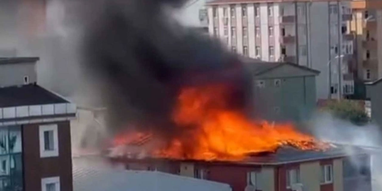Ataşehir'de çatı katında çıkan yangında korkutan patlama!