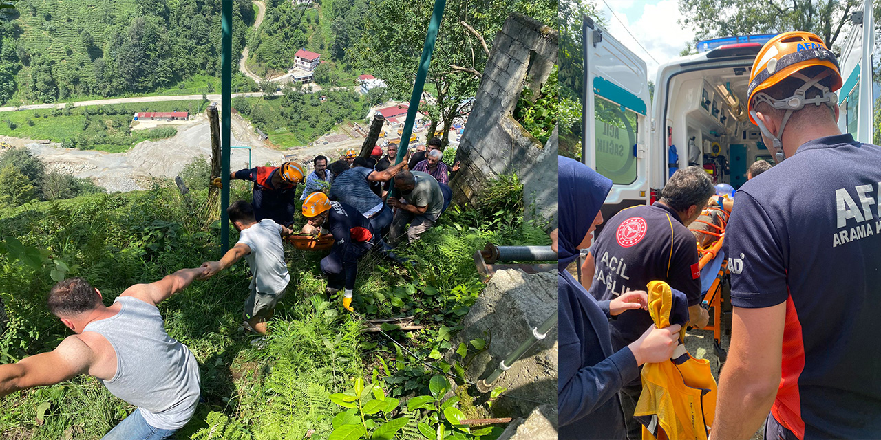 Çay yüklediği ilkel teleferikte elektrik akımına kapılan çiftçi, ağır yaralandı