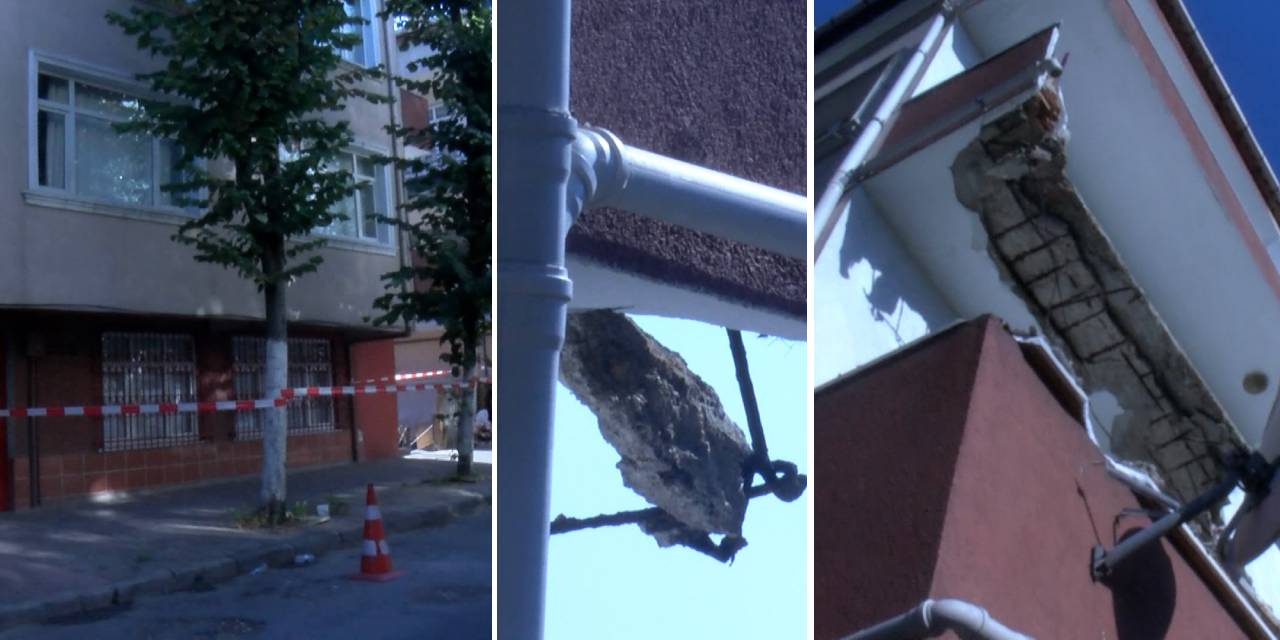 Bayrampaşa'da 48 yıllık binanın balkonu çöktü