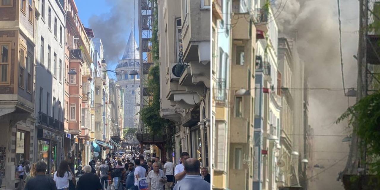 Galata Kulesi çevresinde yangın çıktı
