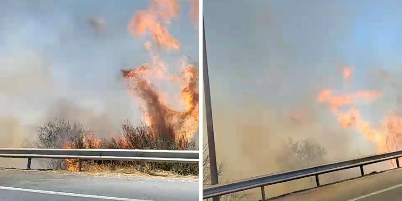 Silivri’de yangın: Edirne yönü trafiğe kapatıldı