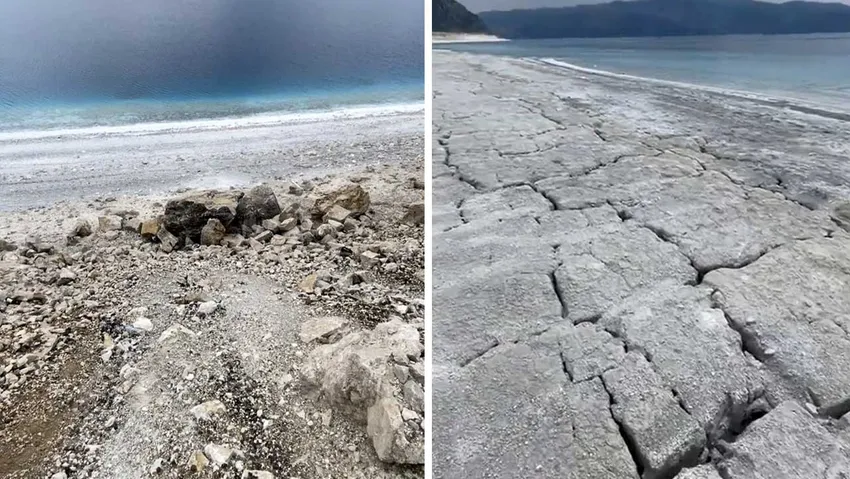 Salda gölü alarm veriyor: Su çekiliyor, çevresinde kirlilik artıyor