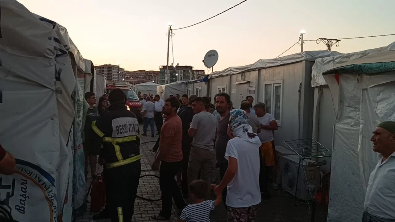 Adıyaman'da konteyner kentte yangın
