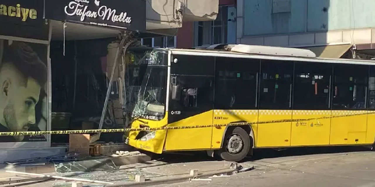 Pendik'te İETT otobüsü kuaför dükkanına daldı! Bina tahliye edildi