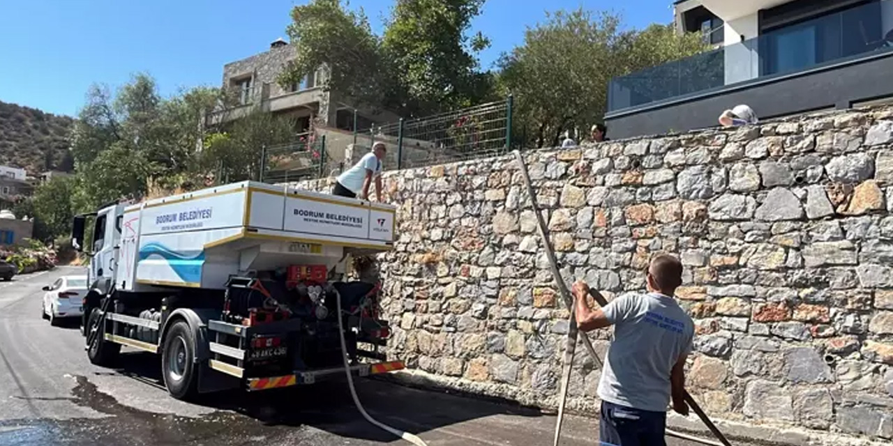 Bodrum'da su kesintisi: Evlere tankerlerle su götürülüyor