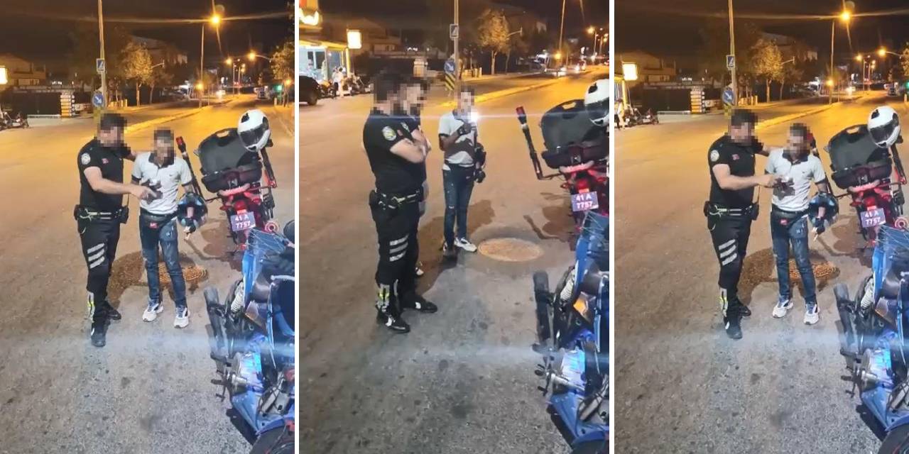 Polis, önce ceza kesti ardından abartı egzoz sesini motosikletliye dinlettirdi