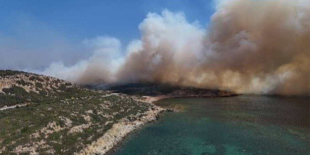 Bozcaada'da yangın: İtfaiye ekiplerine feribot sıralarını vermeyen tatilciler sosyal medyada tepki çekti