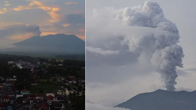 Bir ay önce patlayan yanardağ, tekrar kül püskürtmeye başladı
