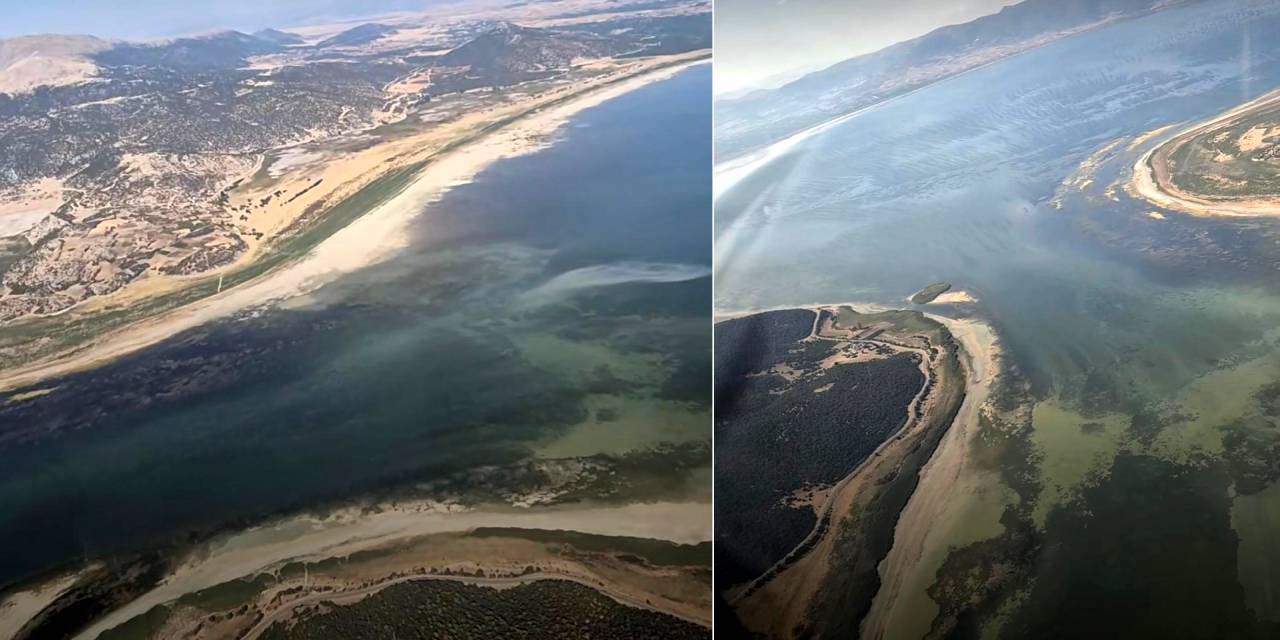Eğirdir Gölü'nün yok oluşunu havadan görüntüledi