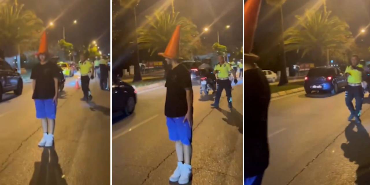 Adana’da ilginç olay: Kask yerine duba!