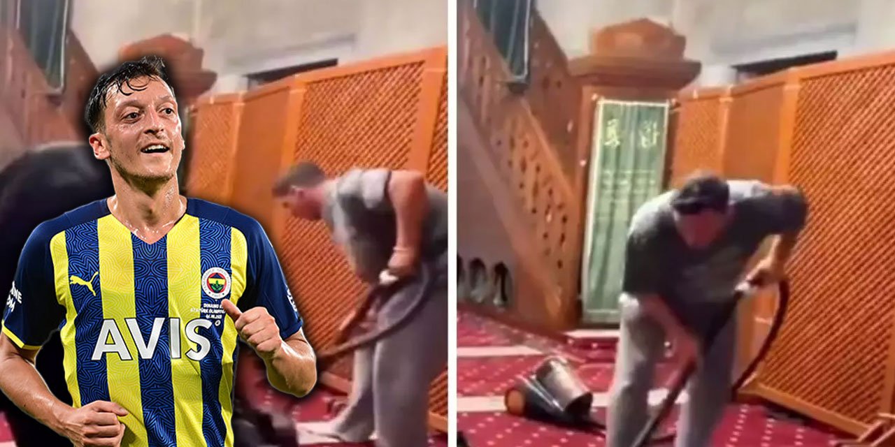 Mesut Özil Üsküdar'da cami temizlerken görüntülendi