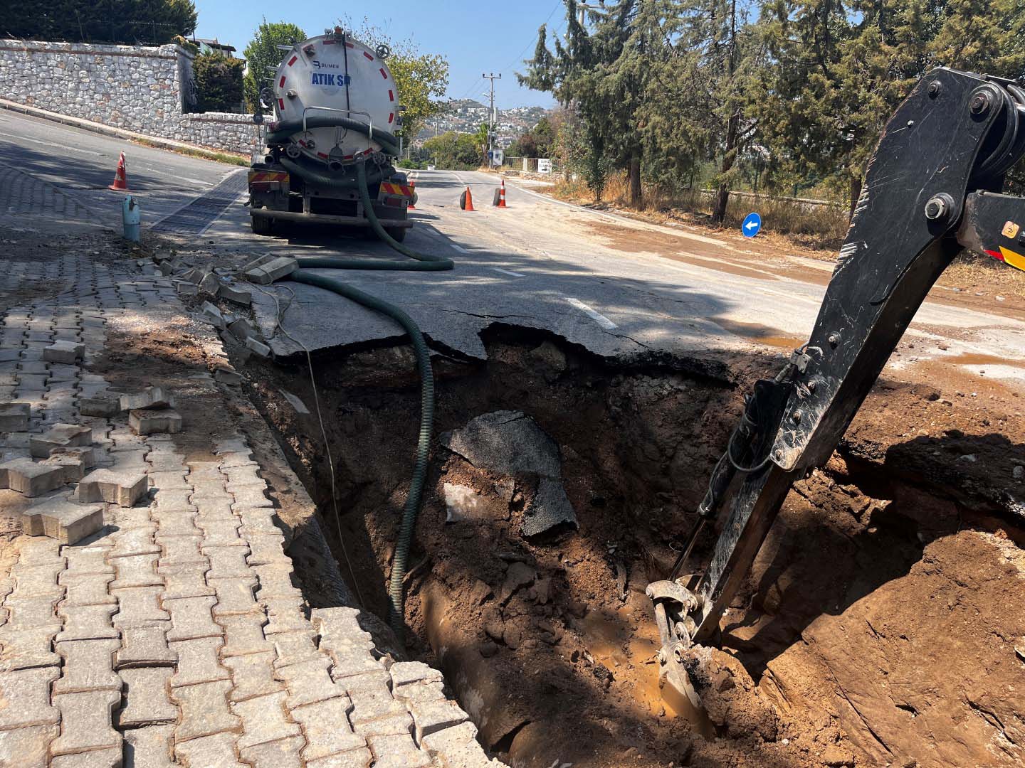 Bodrum’da bir gün arayla ana su isale hattında 2’nci patlama
