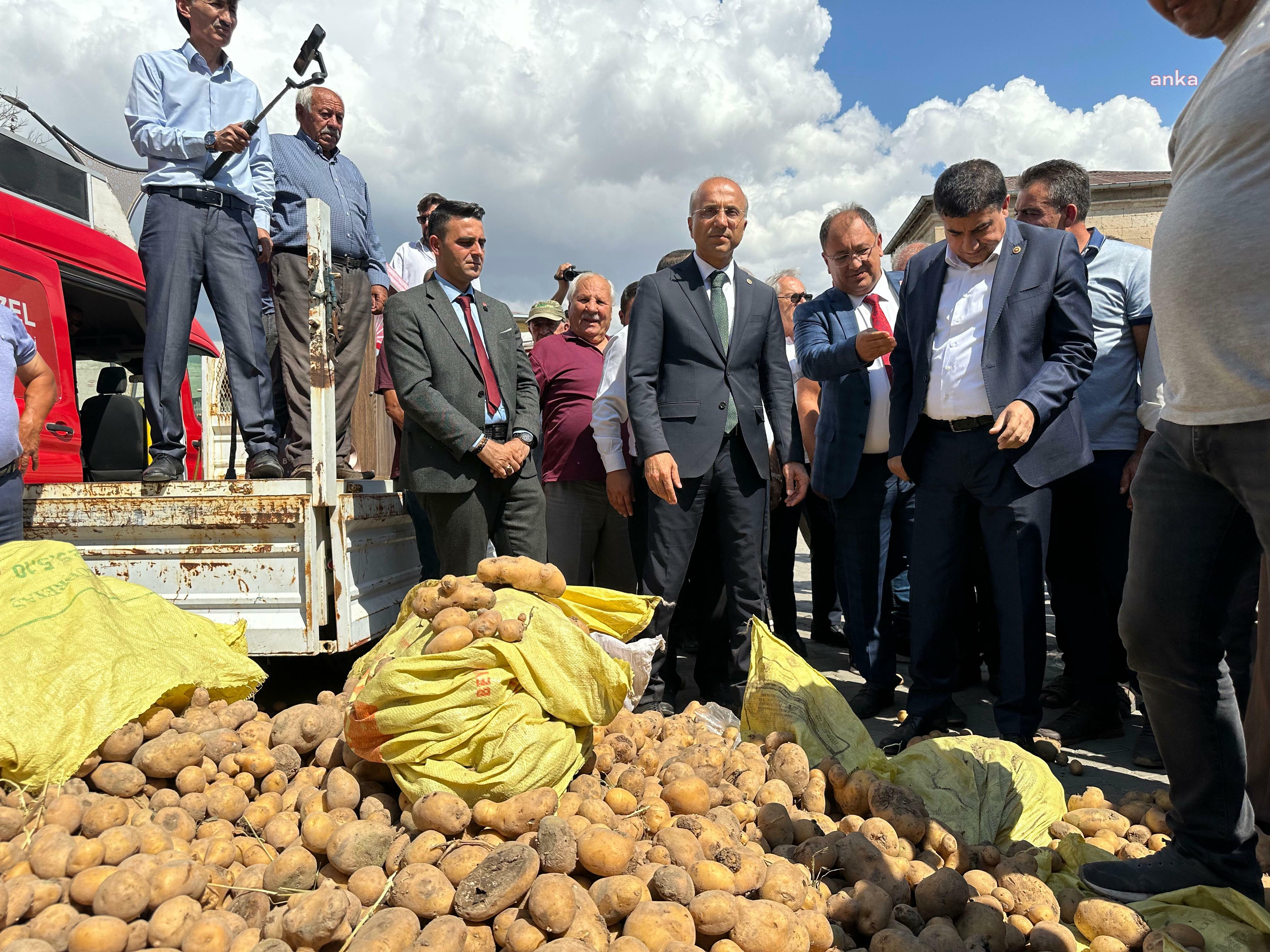 Patates üreticisi de isyan etti: Tarlada kalan ürününü kamyonetten yere döktü