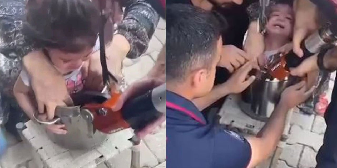 Oyun oynarken kâbusu yaşadı: 2 yaşındaki çocuk düdüklü tencereye sıkıştı