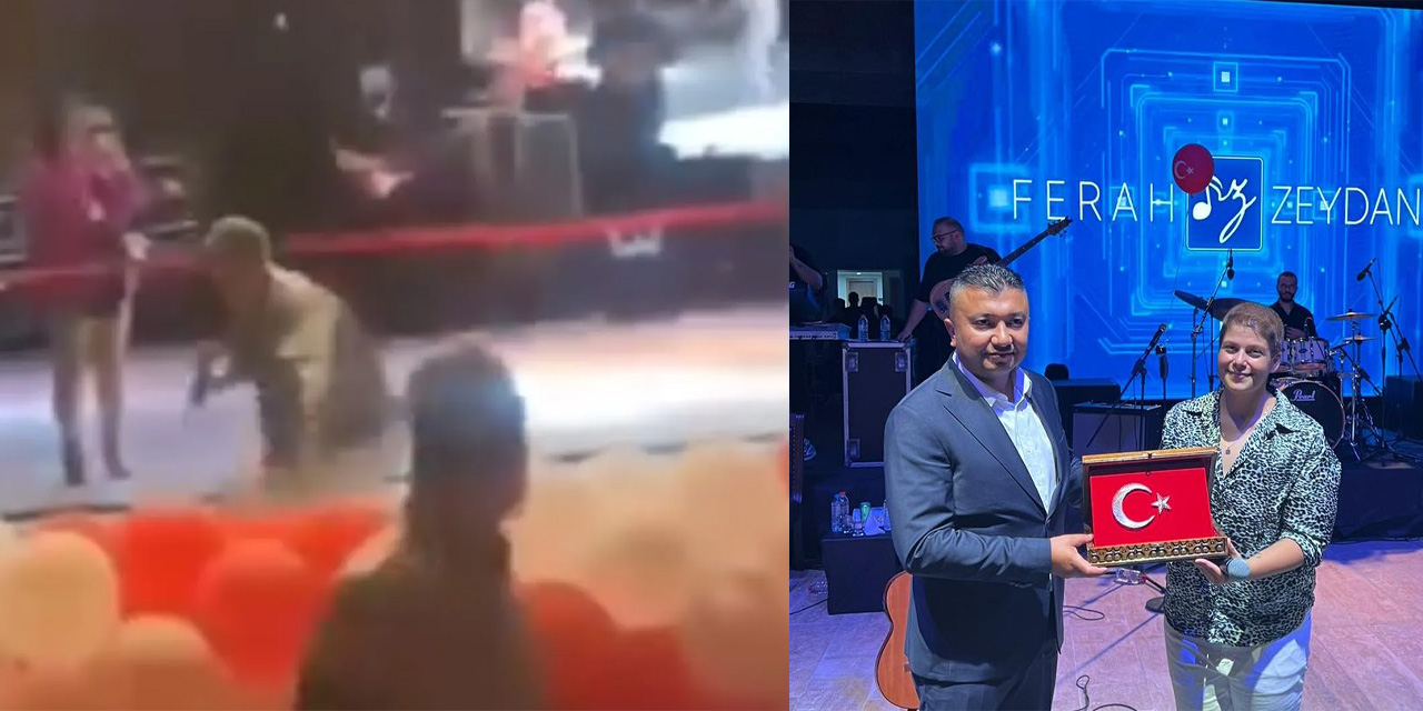 Şarkıcı Ferah Zeydan sahneden düştü