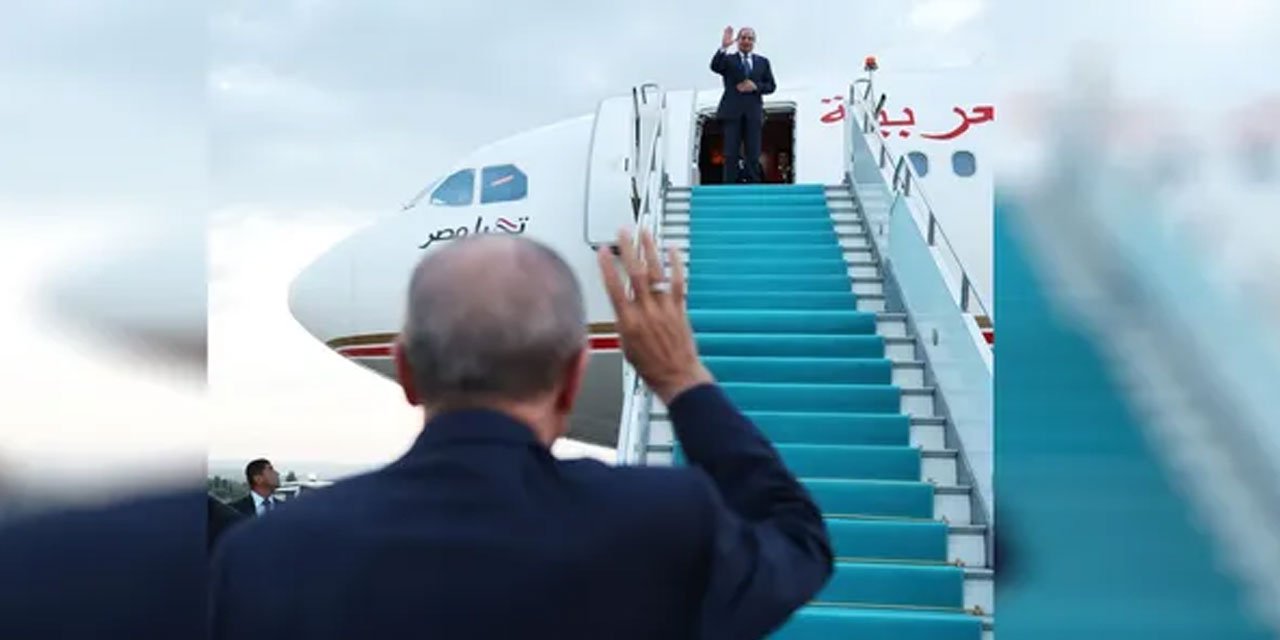 Sisi'nin ziyareti sona erdi; Erdoğan, uçağın merdivenlerine kadar yolcu etti