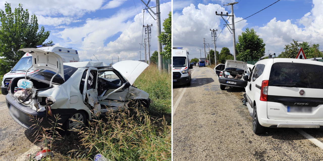 İki araç kafa kafaya çarpıştı: 4'ü çocuk, 8 yaralı