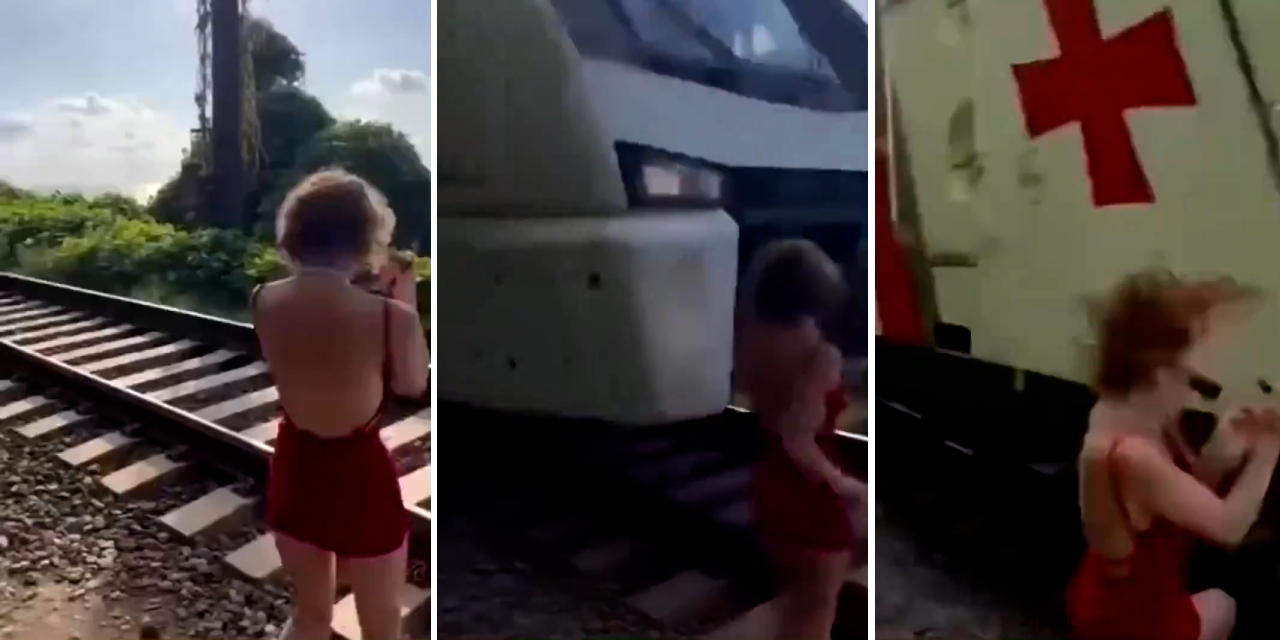 Gürcistan’da raylarda fotoğraf çekerken yüksek hızlı tren çarptı: Genç kadın sağ kurtuldu