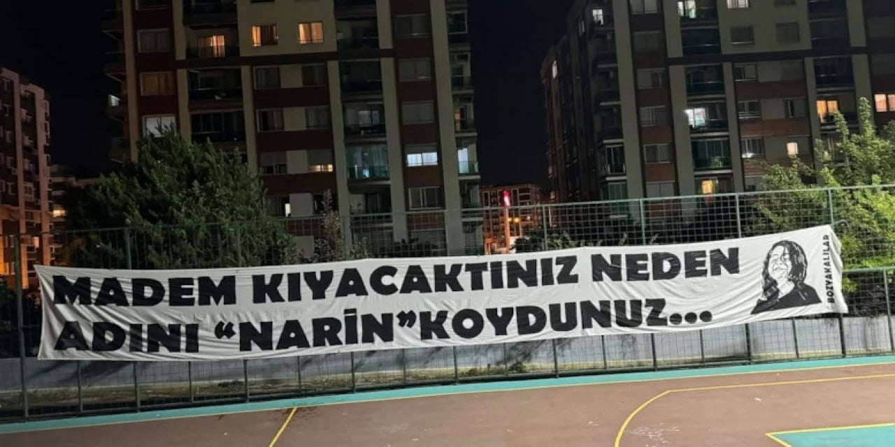 Altaylılardan Narin Güran pankartı