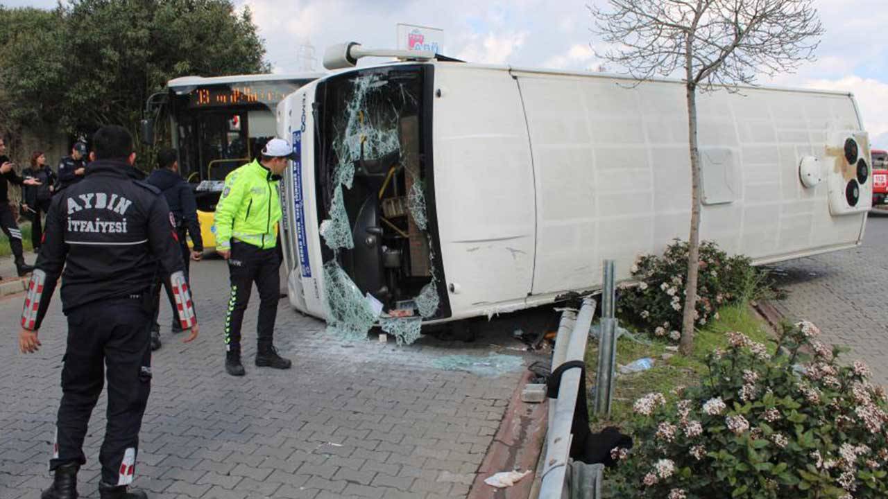 Aydın’da yolcu minibüsü devrildi: 2'si ağır 28 yaralı