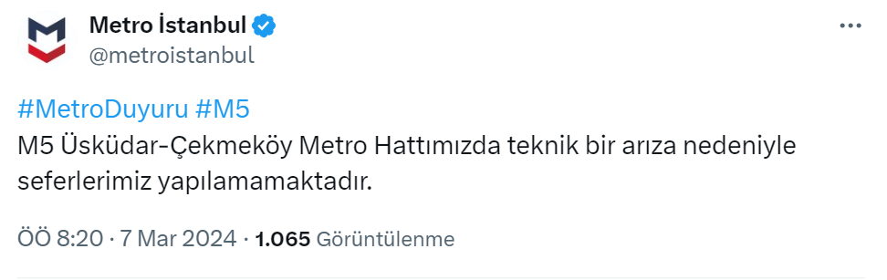 Üsküdar-Çekmeköy metro hattını kullanacaklar dikkat! Metro İstanbul duyurdu