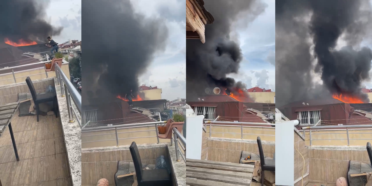 Sancaktepe'de 3 katlı binanın yatısında yangın: İki itfaiye eri yaralandı