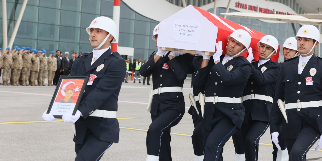 Şehit Polis Şeyda Yılmaz’ın cenazesi Sivas’a getirildi