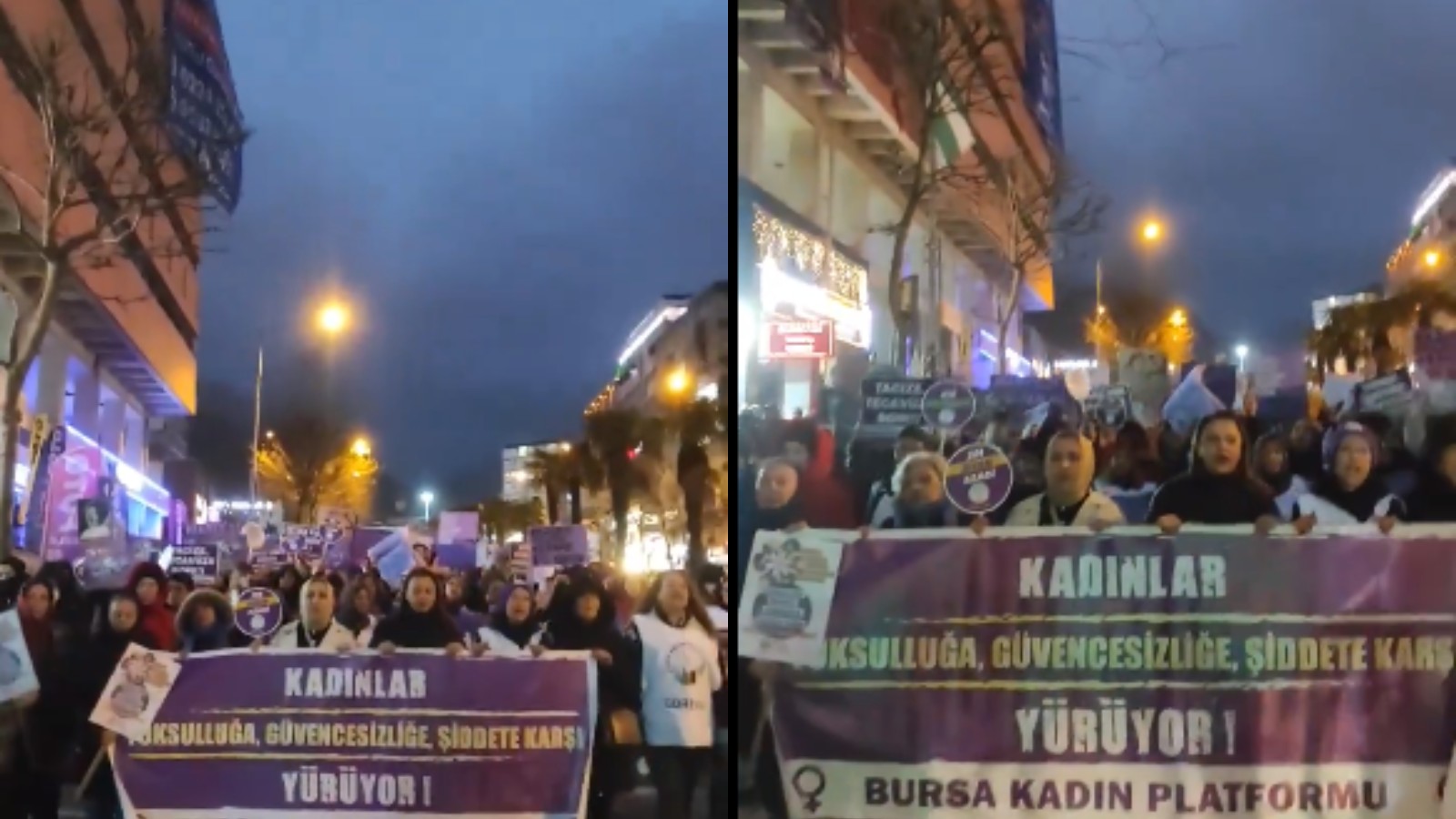Bursa'da 8 Mart yürüyüşünde polisten gökkuşağı bayrağına müdahale