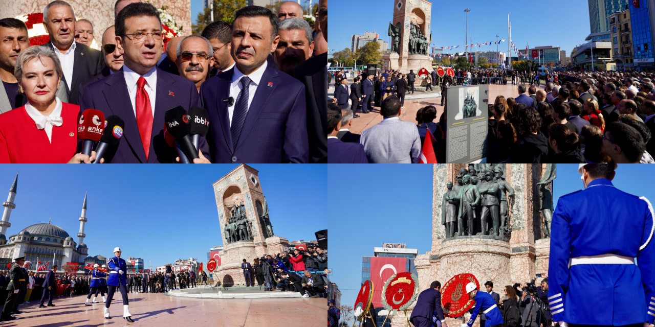 Taksim’de Cumhuriyet Bayramı töreninde İmamoğlu: Demokrasiyle güçlendirilmiş bir yapıyı ülkemize kazandırma sorumluluğundayız