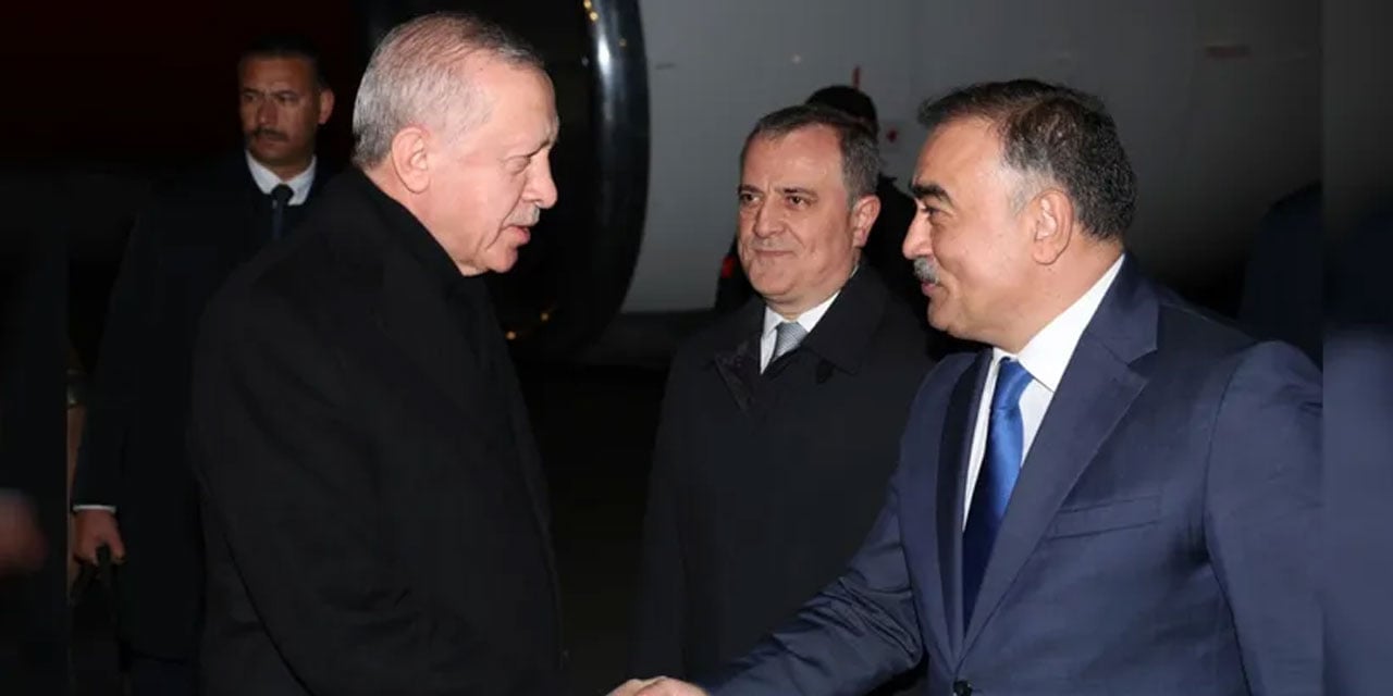 Erdoğan, COP29 için Azerbaycan'ın başkenti Bakü'de