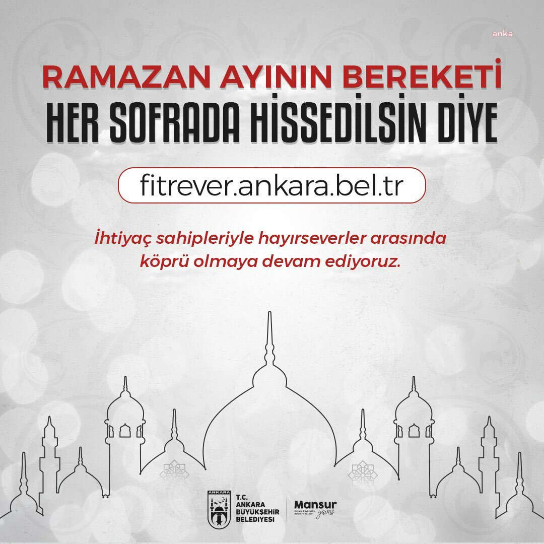 Ankara Büyükşehir Belediyesi'nden 'Fitre/Fidye ver' kampanyası