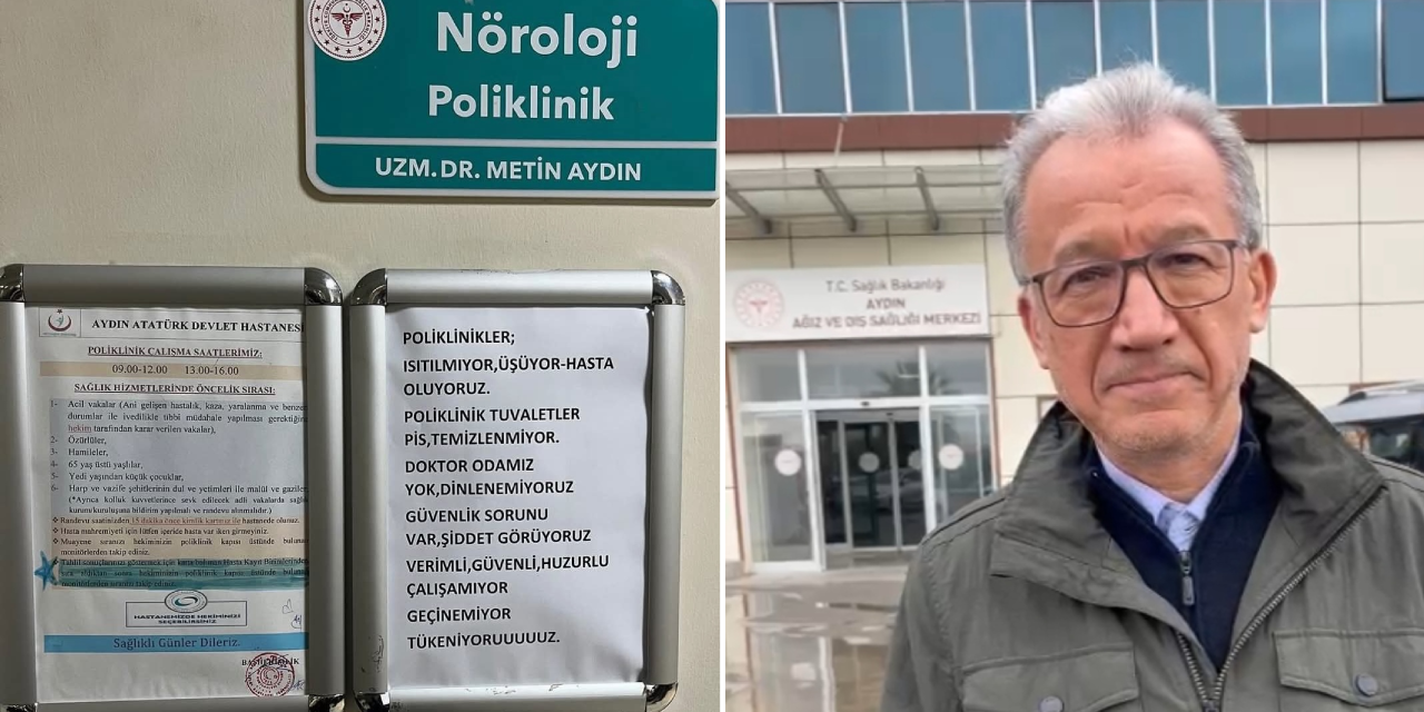 Nöroloji uzamanı poliklinik girişine yazı astı: 'Açlık dayatılan ortamda sağlık hizmeti mümkün değil'