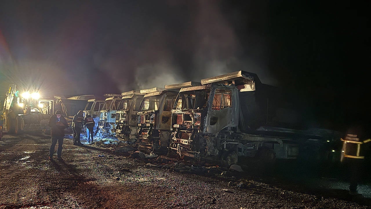 Tokat'ta taş ocağında çıkan yangın söndürüldü
