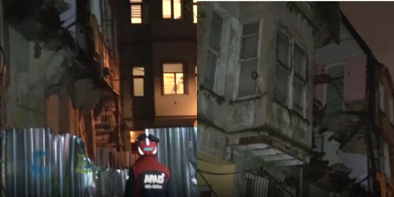 Fatih'te 2 katlı metruk bina çöktü: 3 bina tahliye edildi