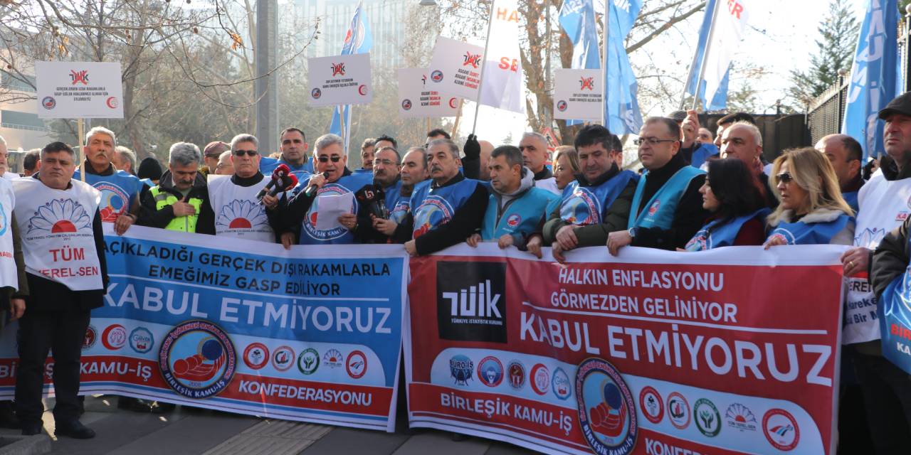 İşçiler TÜİK'in açıkladığı enflasyon verilerini protesto etti