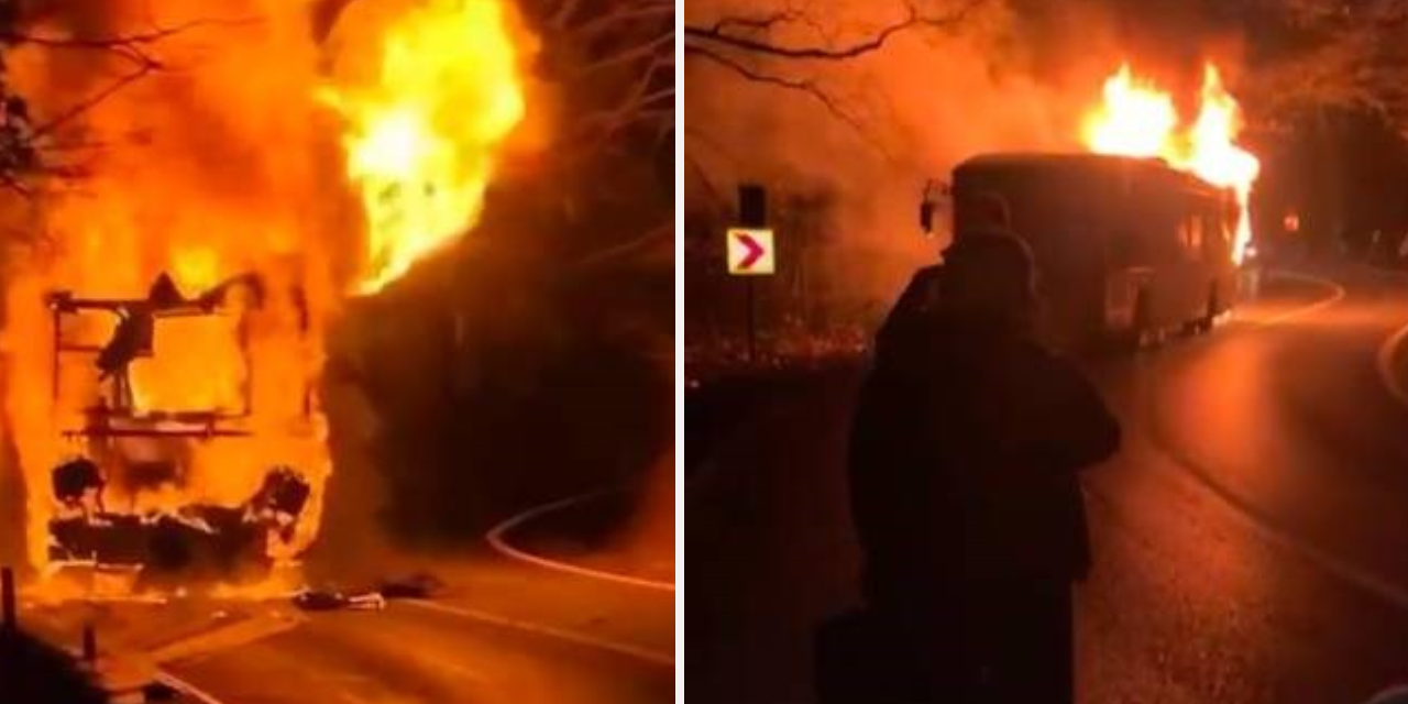 Sarıyer'de faciaya ramak kaldı! İETT otobüsü alev alev yandı: Yolcular tahliye edildi